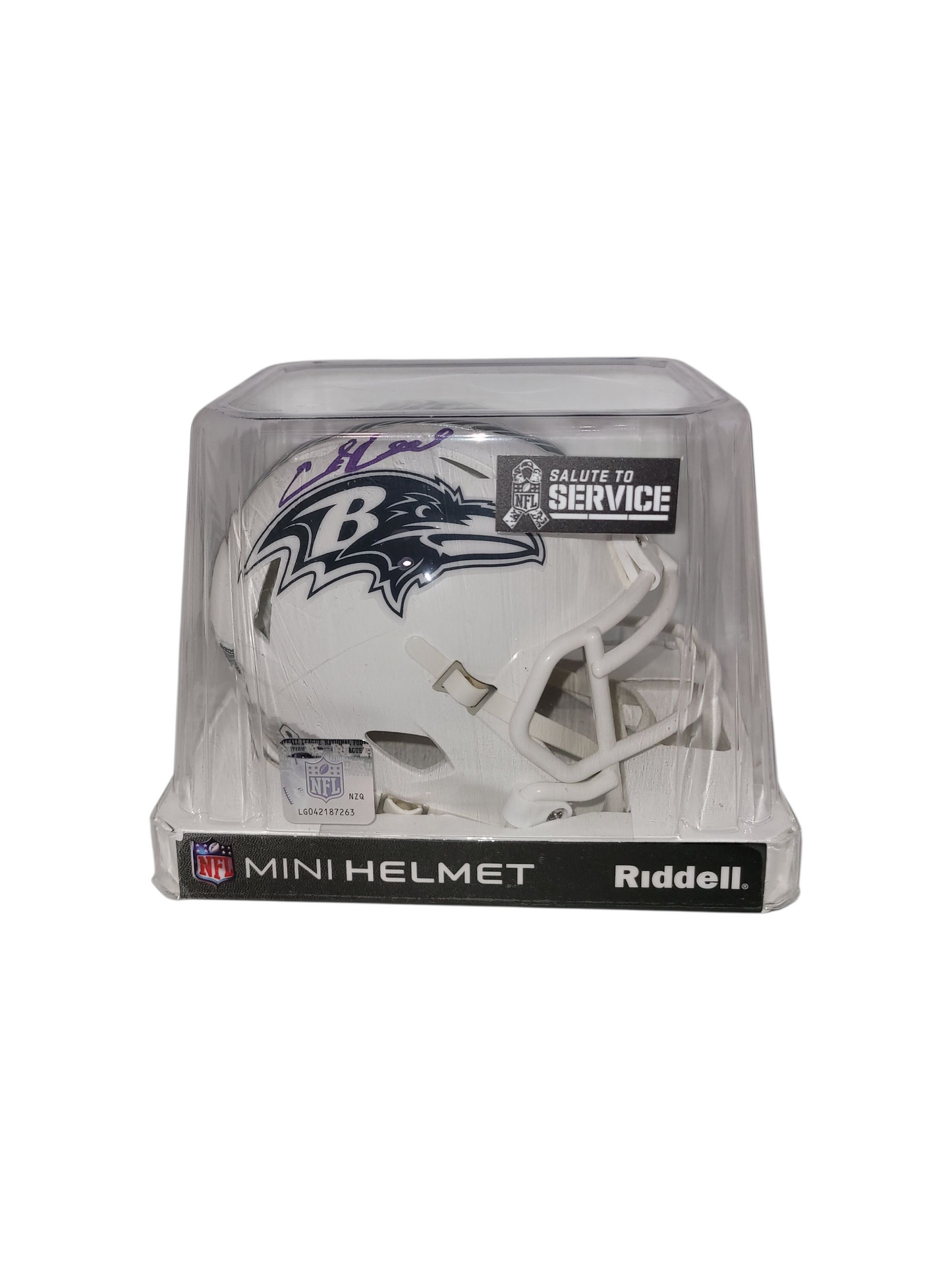 Ed Reed Signed Ravens Salute To Service Speed Mini Helmet Beckett Authentication