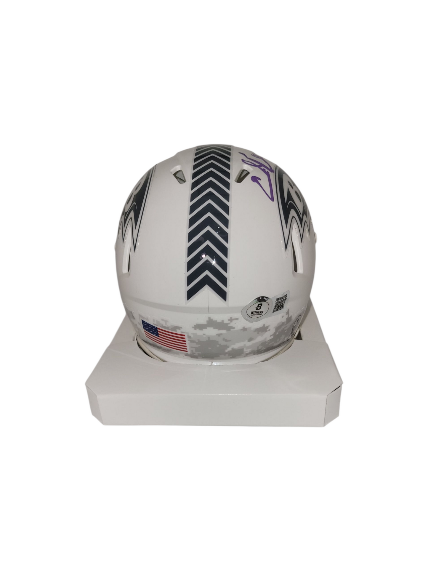 Ed Reed Signed Ravens Salute To Service Speed Mini Helmet Beckett Authentication