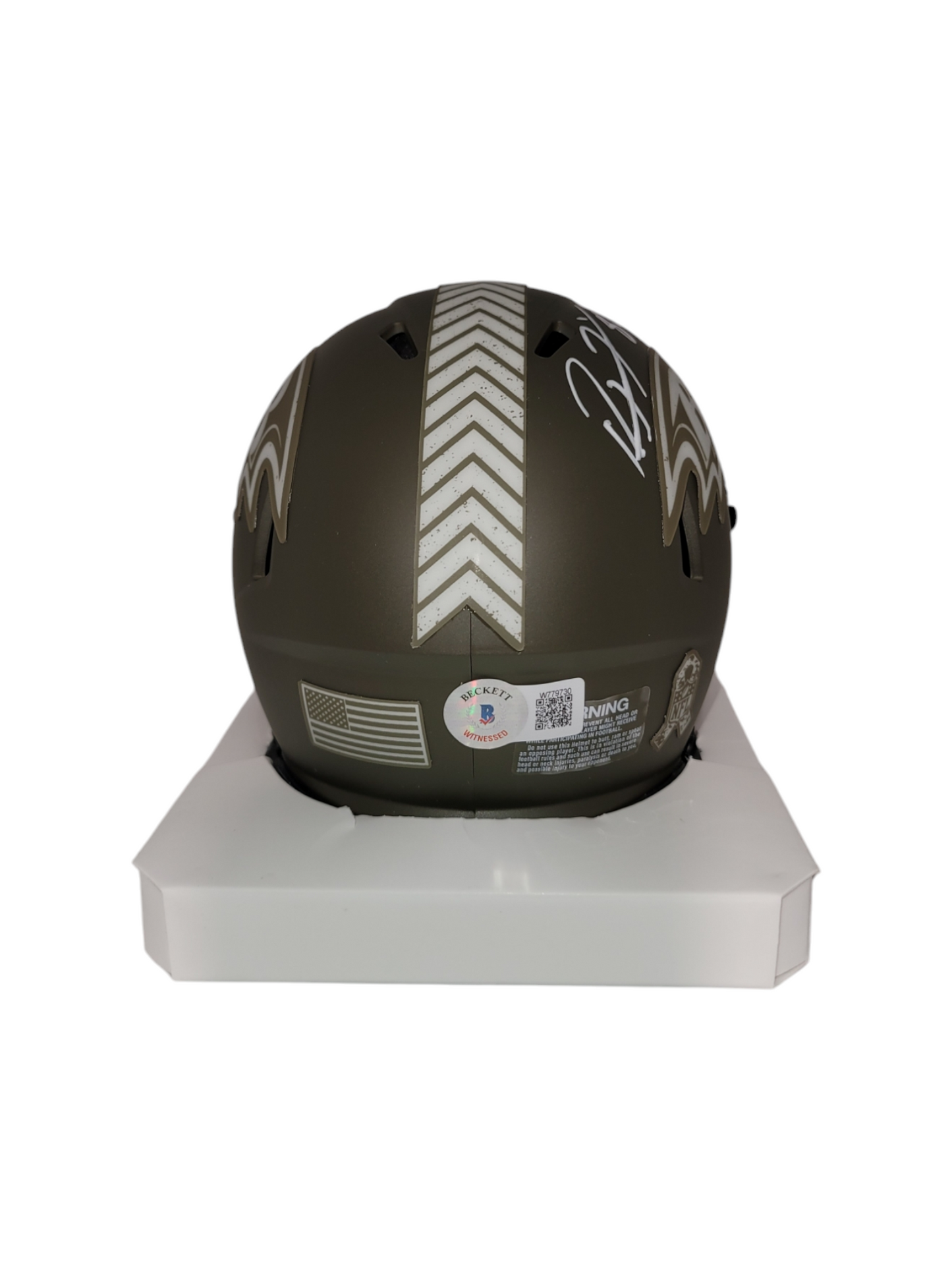 Ray Lewis Signed Baltimore Ravens Salute To Service Mini Helmet Beckett Witnessed