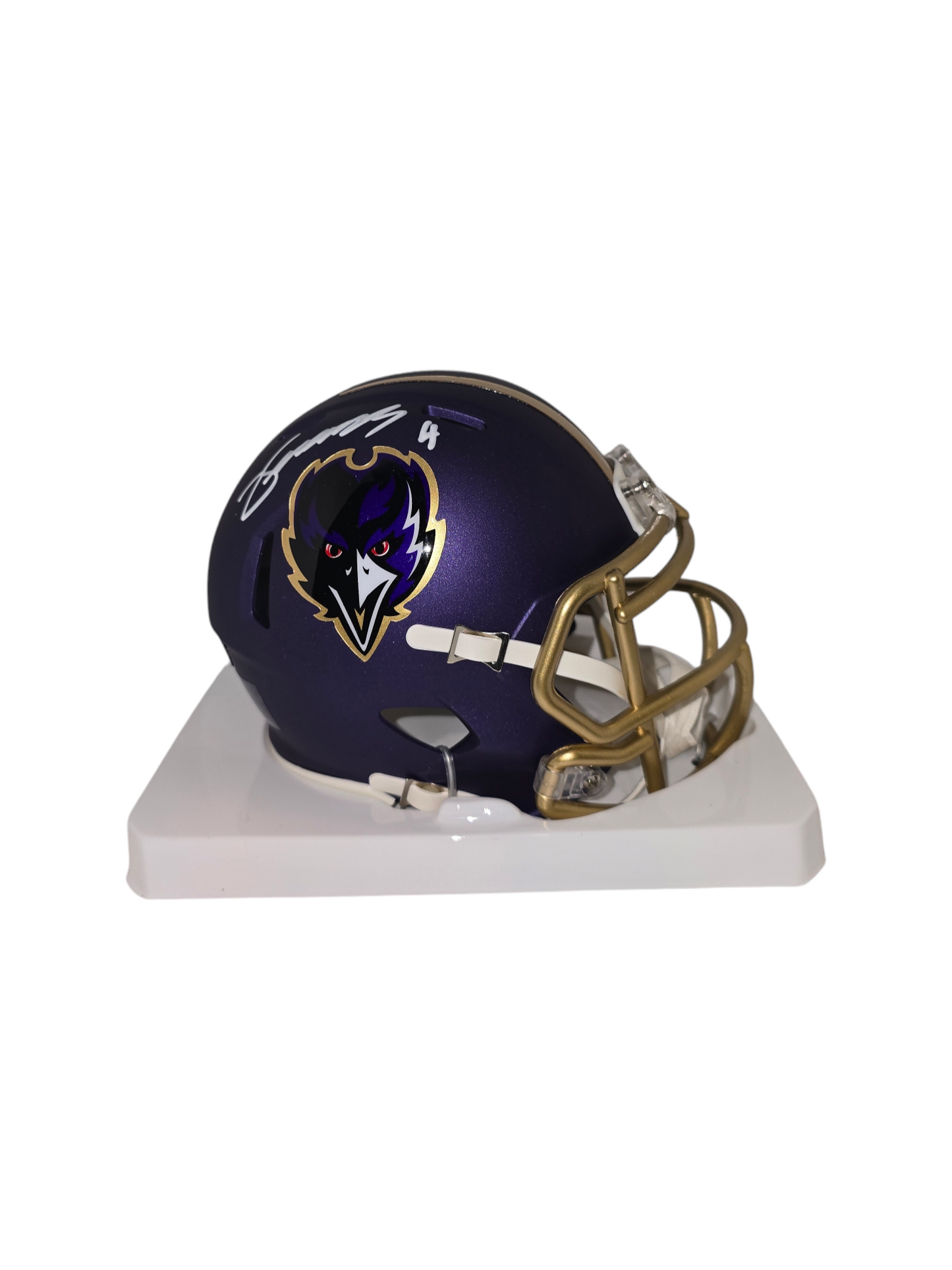 Zay Flowers Signed Baltimore Ravens Alternate Mini Helmet Beckett Witness