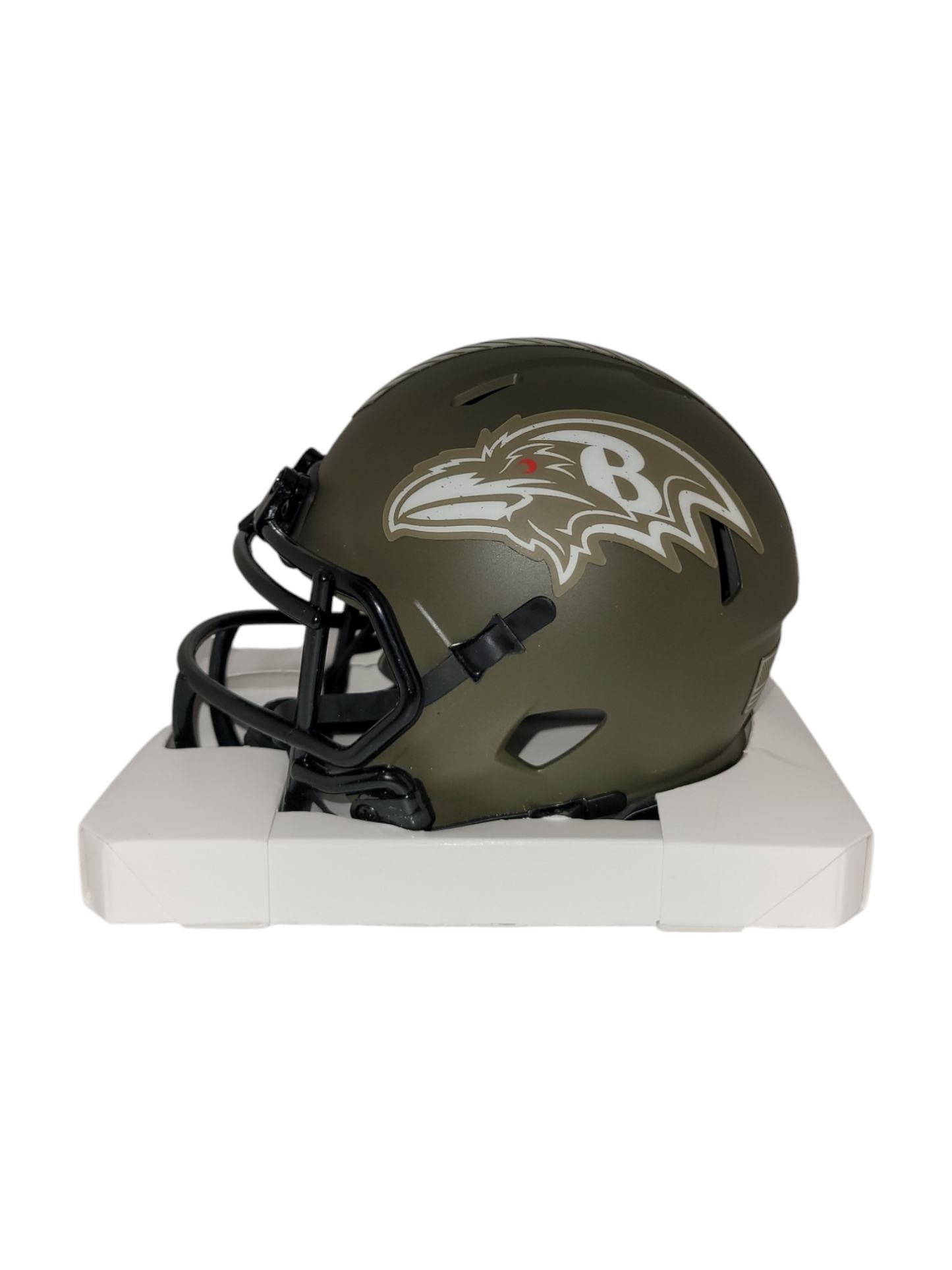 Ray Lewis Signed Baltimore Ravens Salute To Service Mini Helmet Beckett Witnessed