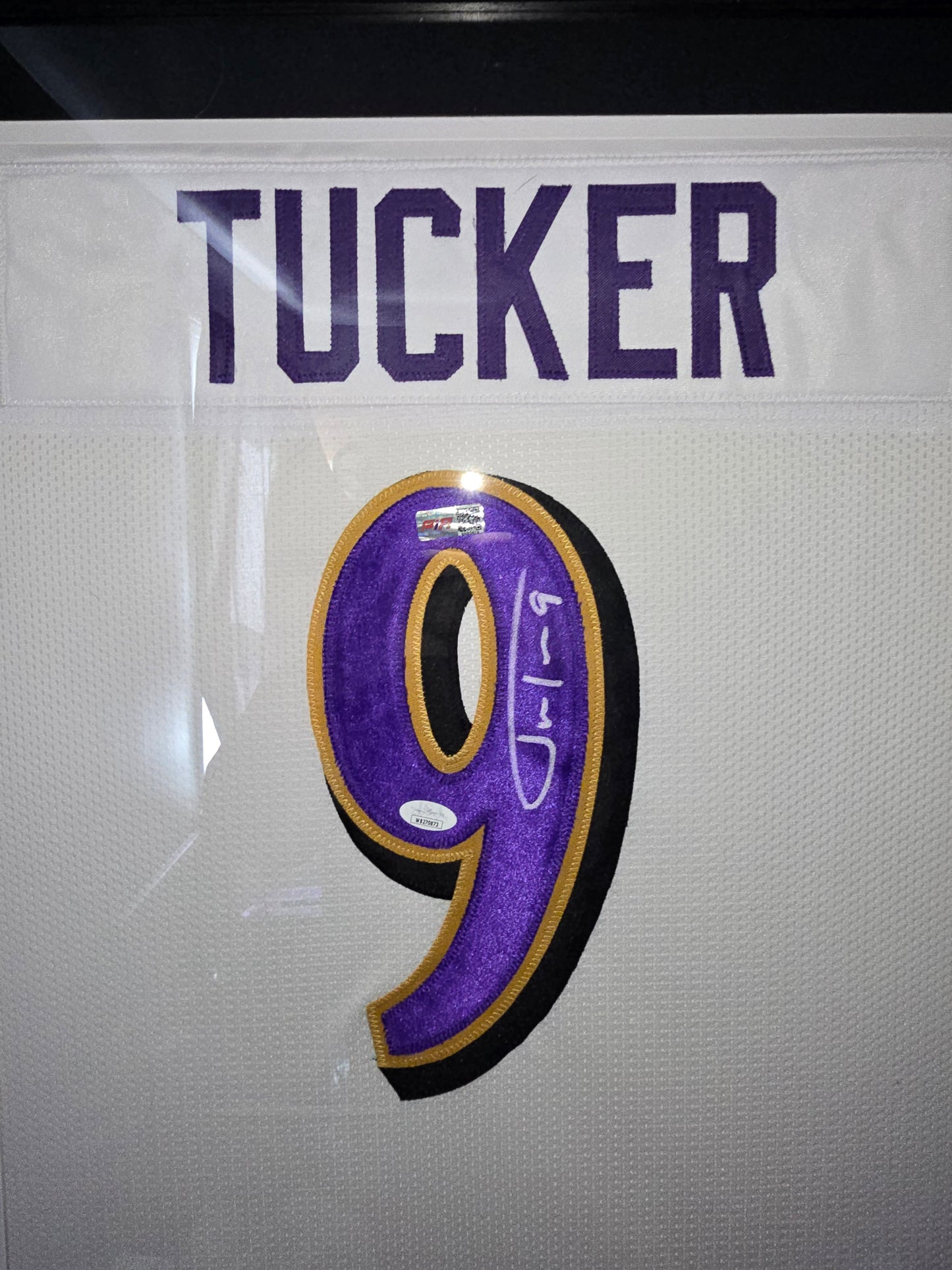 Justin Tucker Framed Jersey