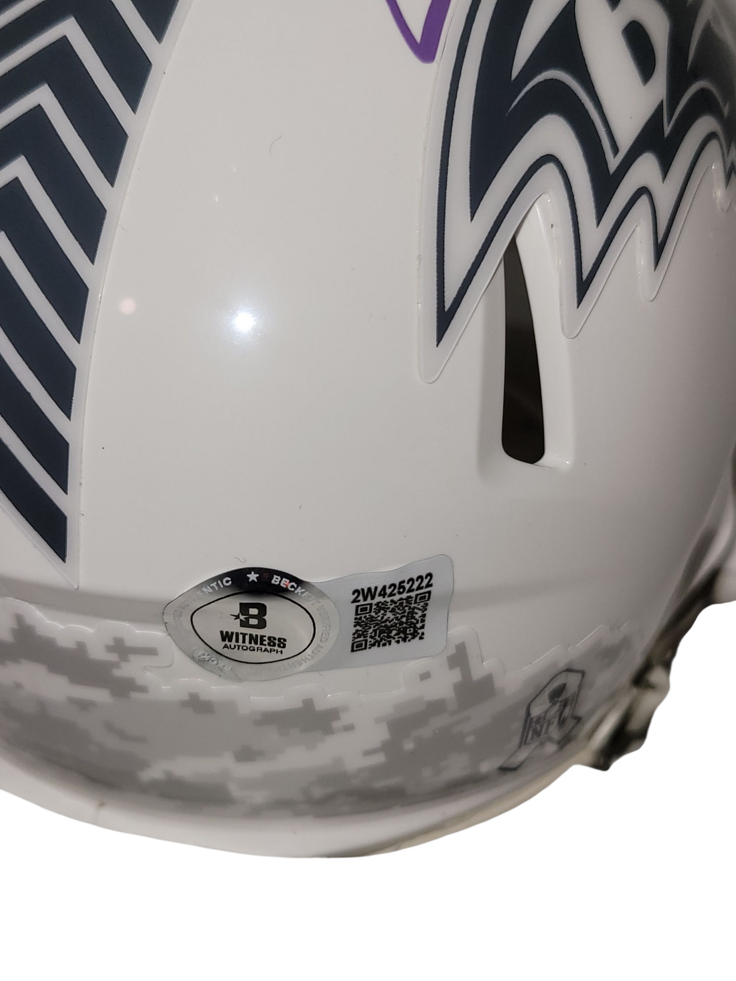 Ed Reed Signed Ravens Salute To Service Speed Mini Helmet Beckett Authentication